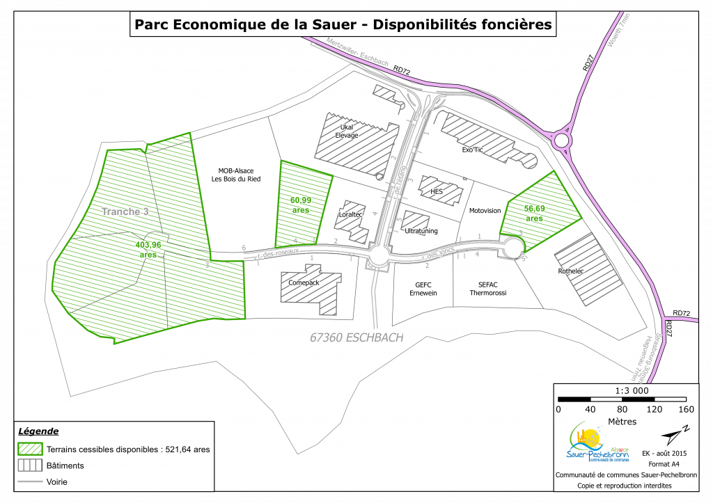 Disponibilité des terrains - Parc économique de la Sauer