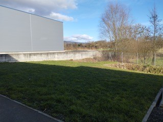 Jardin à l'arrière du bâtiment